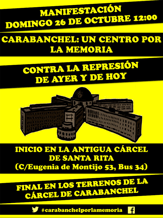 Manifestación: “Carabanchel, un centro por la Memoria. Contra la represión de ayer y de hoy”